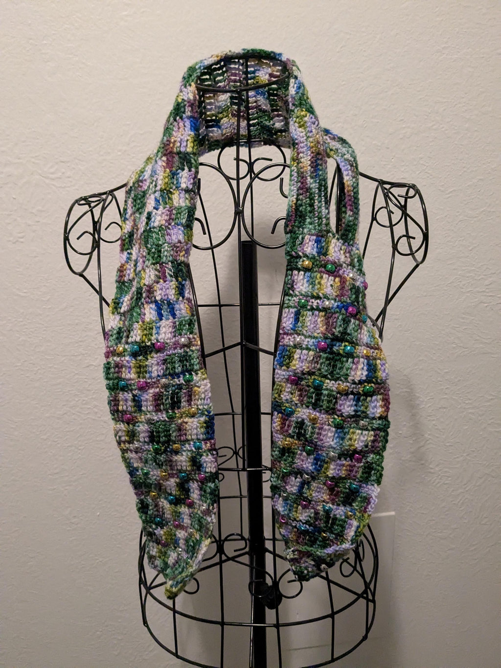 Wild Iris Beaded Keyhole Scarf