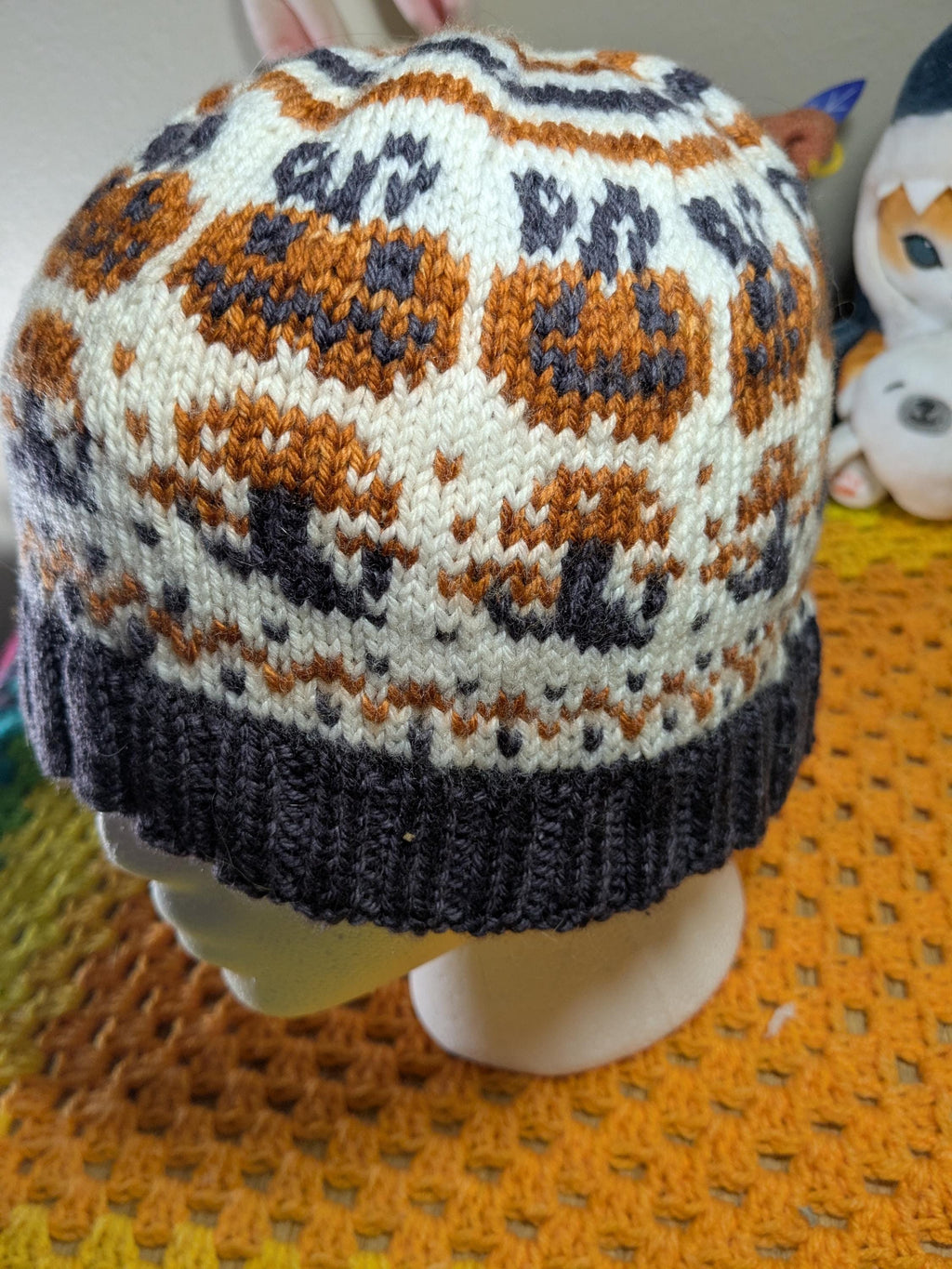 Happy Pumpkin Mushroom Knit Hat