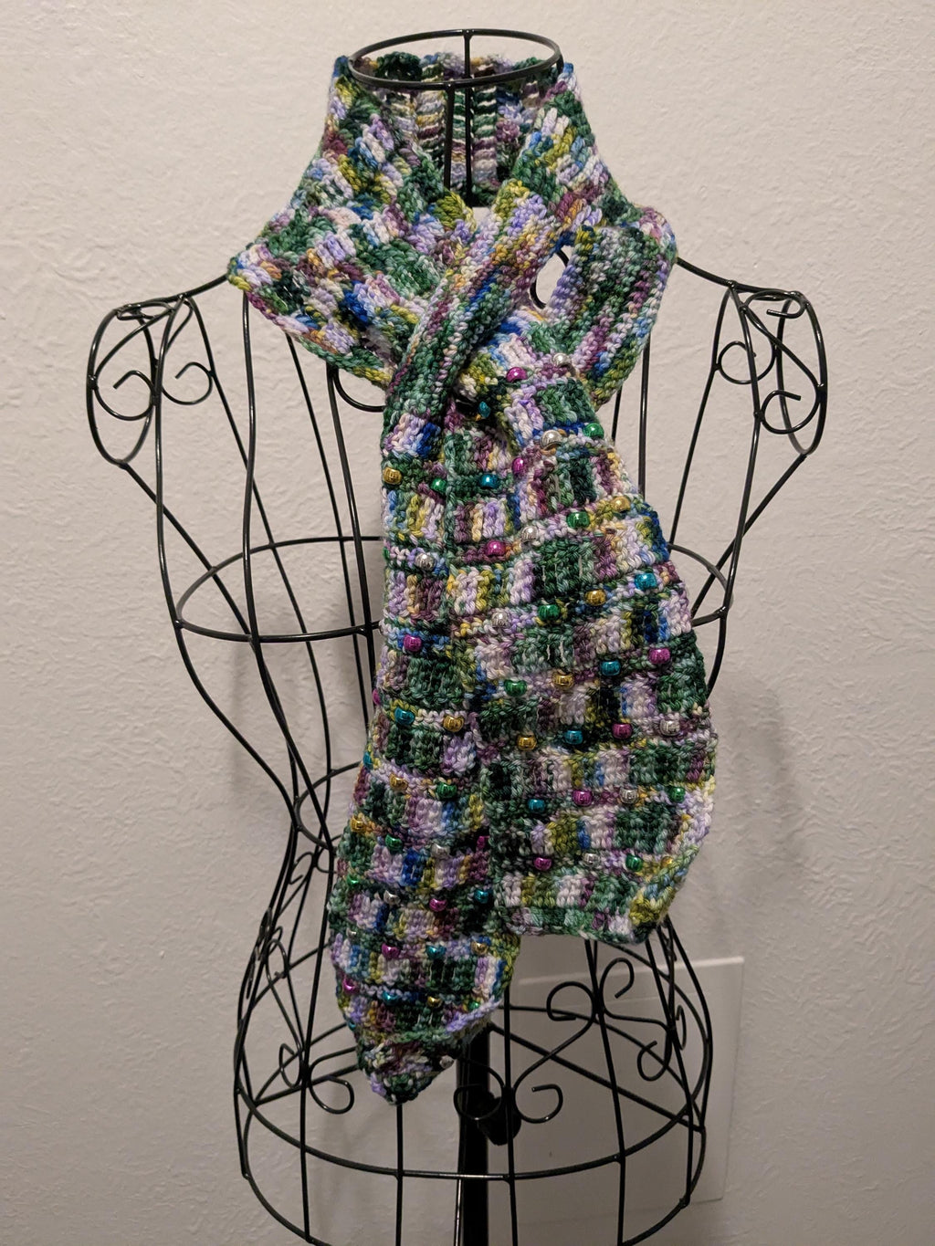 Wild Iris Beaded Keyhole Scarf