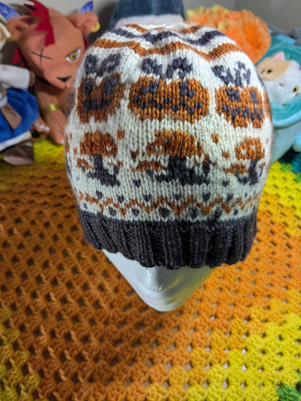Happy Pumpkin Mushroom Knit Hat